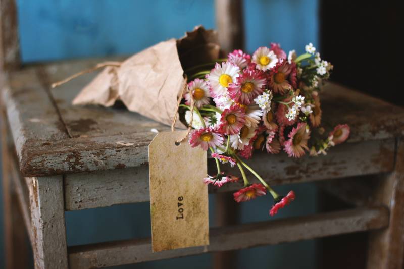 étiquette bouquet